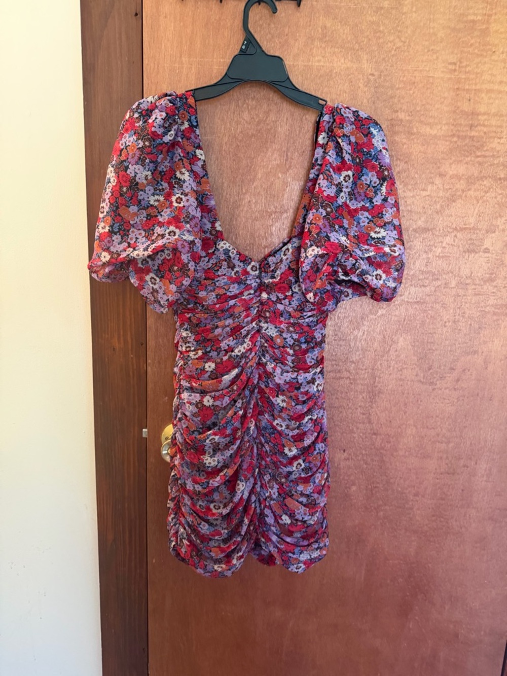 Zara Floral Mini Dress in Red and Purple